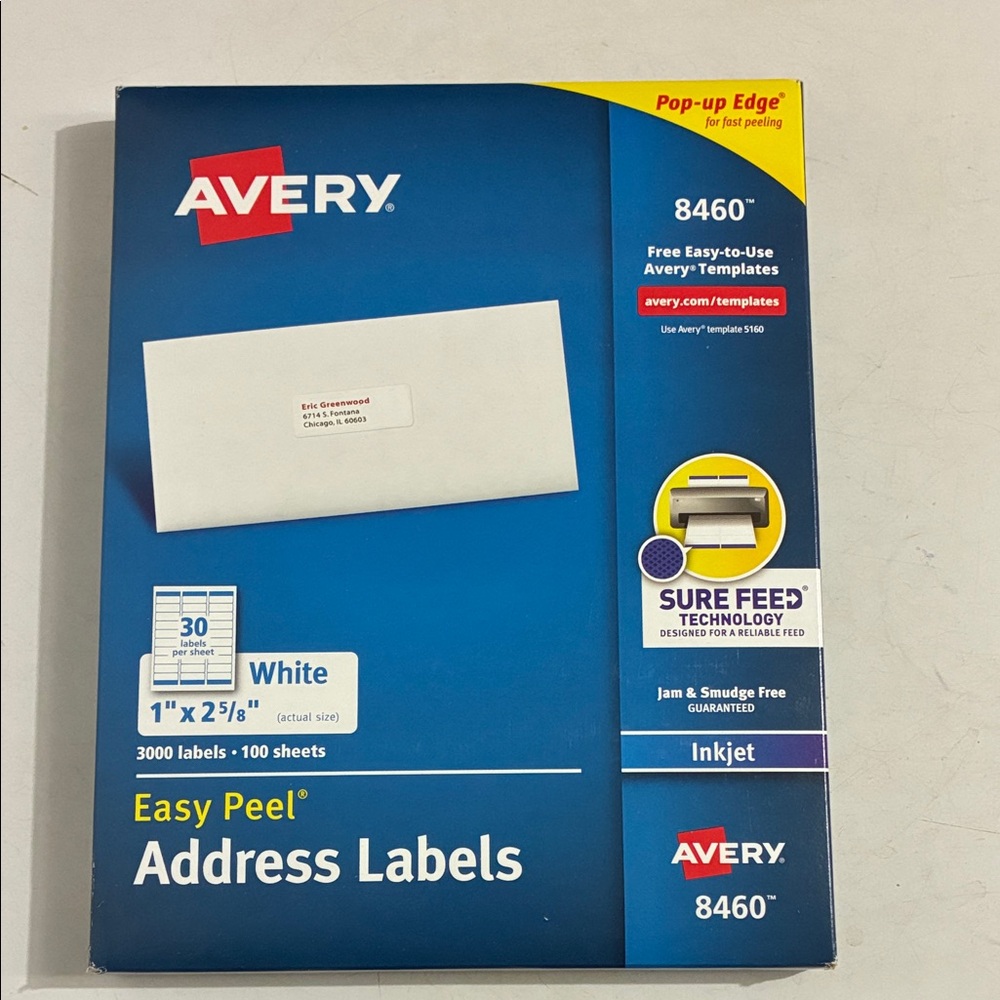 Avery Easy Peel Inkjet Address Labels